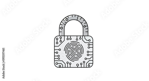 Detailed illustration of a padlock.
