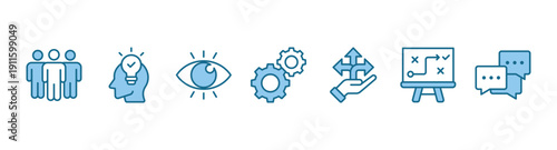 Leadership banner web icon vector illustration concept for team management with an icon of guidance, solution, vision, teamwork, direction, strategy, communication and goal
