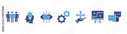 Leadership banner web icon vector illustration concept for team management with an icon of guidance, solution, vision, teamwork, direction, strategy, communication and goal