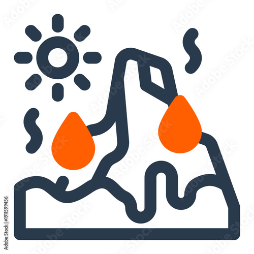 Melting glaciers and ice caps climate crisis