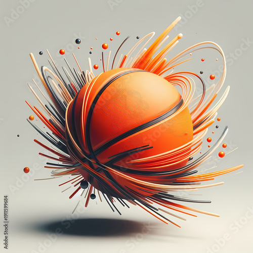 basketball with a curved lines
