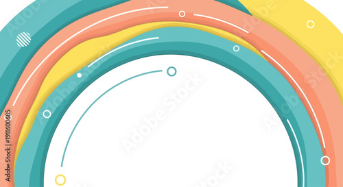 Abstract Rainbow Swirls Background with Colorful Waves and Circles