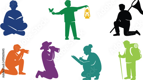 People silhouette vector icons set for design and illustration