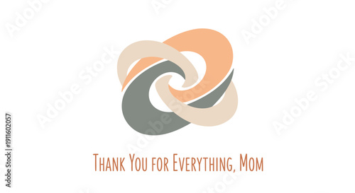 Mother's Day thank you vector graphic, Thank You For Everything Mom text, abstract swirl design element.