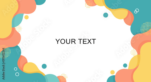 Abstract fluid shapes background with copy space, modern design, vibrant colors