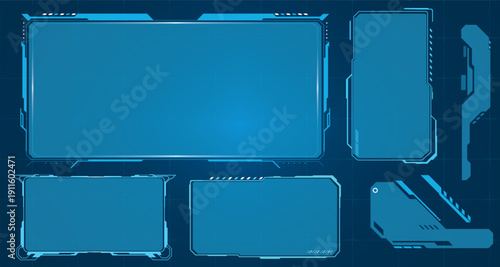 Futuristic Interface Panel Set for Dashboard and App UI Design