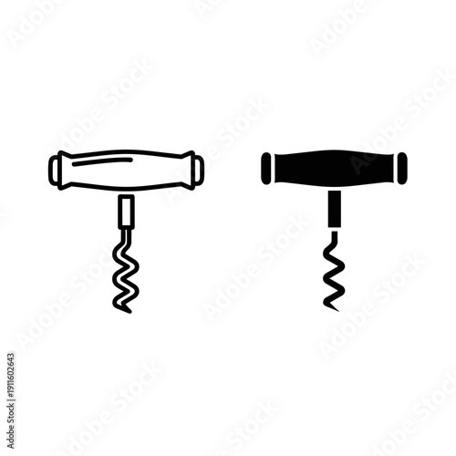 Two wine bottle corkscrews with different designs Vector