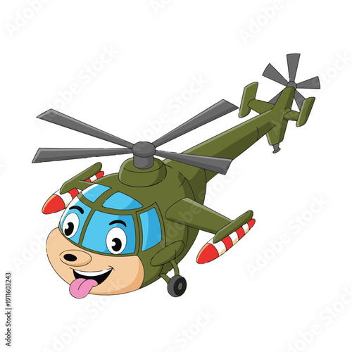 military helicopter vector illustration