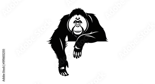 Vector ilustration of orangutan 