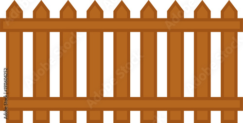 Fence icons set. Simple Wooden village metal Fence, Picket Fence Vector Illustration Isolated on transparent background
