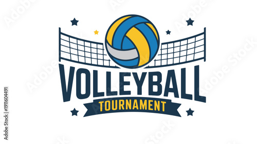Volleyball icon illustration for sports tournament and competition
