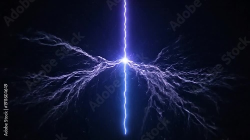 Wallpaper Mural Vertical electric discharge with branching fractals in a dark, ethereal background Torontodigital.ca