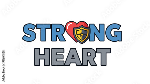 Conceptual illustration of a strong protected heart representing resilience courage and robust health