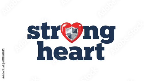 Emblematic design showcasing a powerful shielded heart, symbolizing robust well-being and steadfast protection