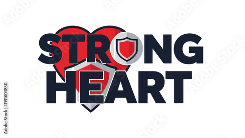 Strong heart and shield emblem symbolizing robust health, unwavering protection, and personal resilience, depicting ultimate fortitude for vibrant