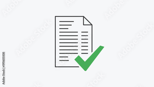 Green check mark on document.