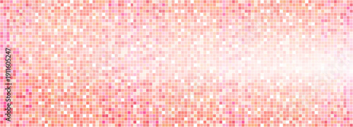 Disco pink sequin gold rose sparkle mosaic background. Retro glam disco ball shine and glitter texture bg. Shining halftone wallpaper, pop up sparkling glitter backdrop