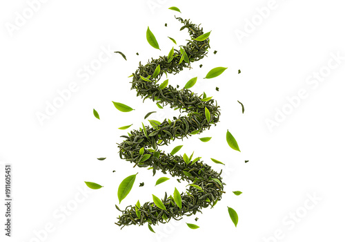 Wallpaper Mural Green leaves forming a swirling pattern isolated on transparent background naturally Torontodigital.ca