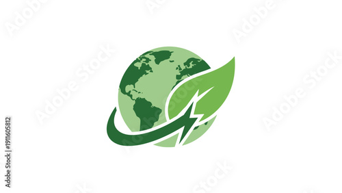Green leaf earth eco symbol logo.
