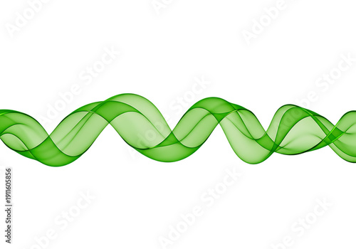 Wallpaper Mural Green ribbon wave design element isolated on transparent background for decoration Torontodigital.ca