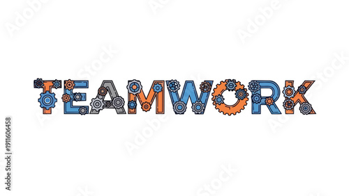 Dynamic visual illustrating collective effort and synergy through interlocking mechanical gear elements