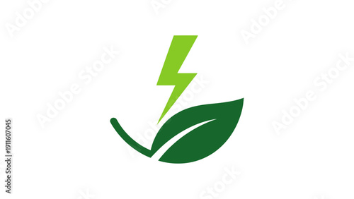 Green leaf with lightning bolt symbol.