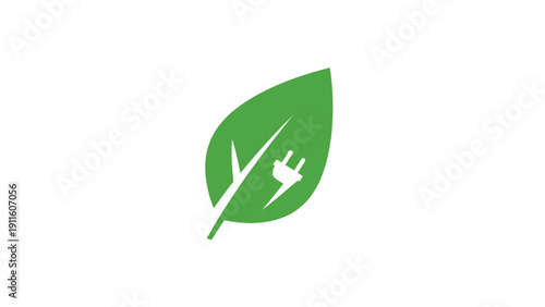 Green leaf with plug symbol.