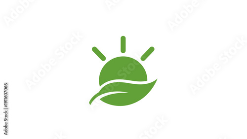 Green leafy eco symbol logo design.