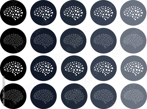 Set of Brainstorming Innovation. Abstract illustration for websites - circular vector