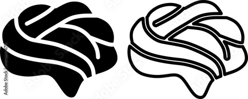 Set of human brain icons for medical apps and websites