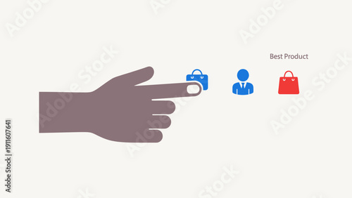 Hand Clicking on Shopping Icons Online.