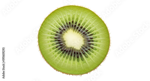 Tablou pe pânză Vibrant green kiwi fruit slice isolated PNG, cross section of fresh kiwifruit on