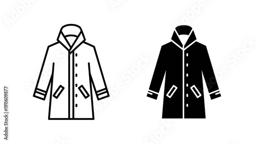 Two hooded coats in different colors Vector