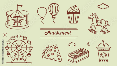 A delightful assortment of various delicious food items and drinks Vector