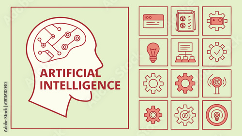 Artificial intelligence and its impact on various industries and aspects of life Vector