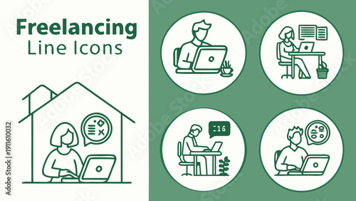 Preventing line icons: visual representation of preventative measures Vector