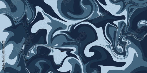 Abstract Blue Marble Swirl Pattern with Dynamic Fluid Movement and Organic Shapes.
