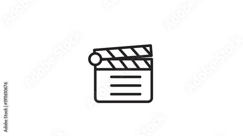 Animated Clapperboard Outline Icon