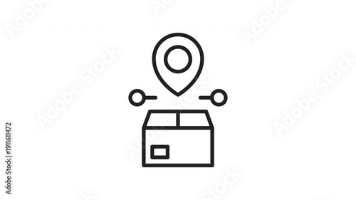 Animated Package Location Tracking Icon