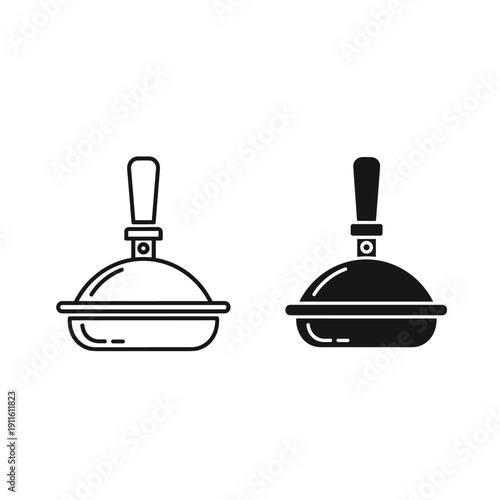 Black and white illustration of two kitchen serving dishes Vector