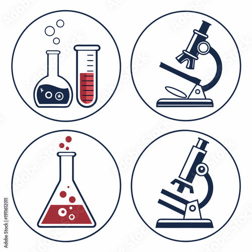 Scientific equipment and tools used in laboratory research and experiments Vector