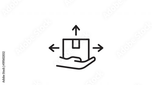 Animated Package Distribution Direction Icon