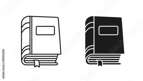 Two closed books with different cover colors Vector