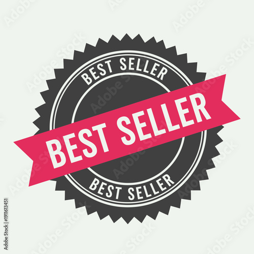 Best Seller Stamp Badge Icon – Red Promotional Seal for Top Selling Products