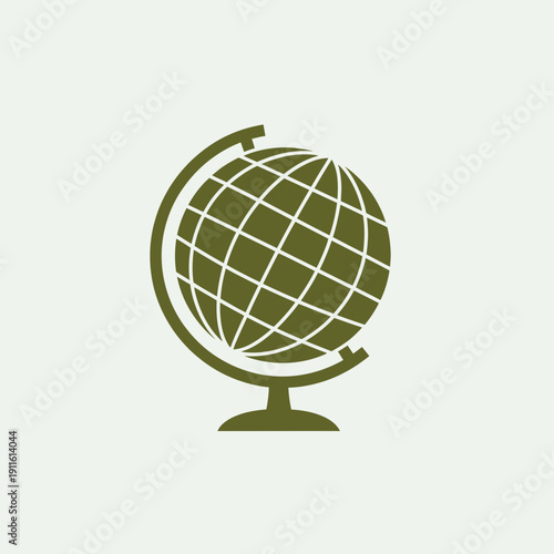 Globe World Icon – Geography Education Global Flat Design