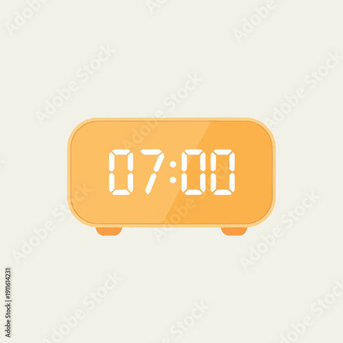 Digital Alarm Clock Icon – Time Reminder Morning Wakeup Illustration