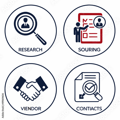 Four essential steps to effectively manage a business project Vector