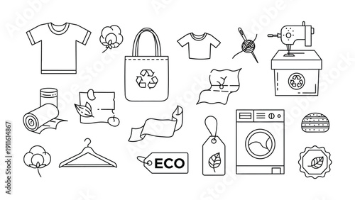 Eco-Friendly Fabric Elements: A collection of sustainable fabric elements, showcasing the beauty of environmentally conscious textiles and apparel.