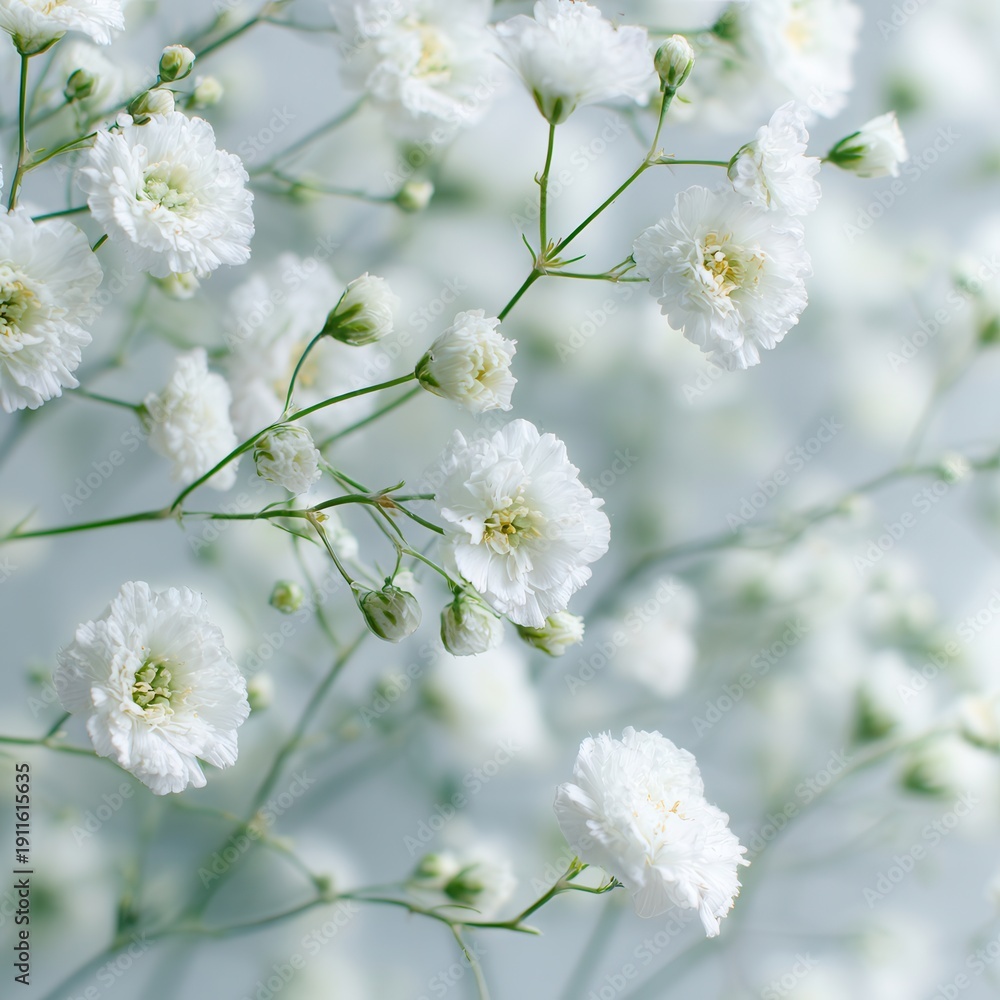 Fototapeta premium White flowers in full bloom create a soft background for various decorations and settings during spring events