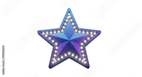 Illuminated Star with Marquee Lights